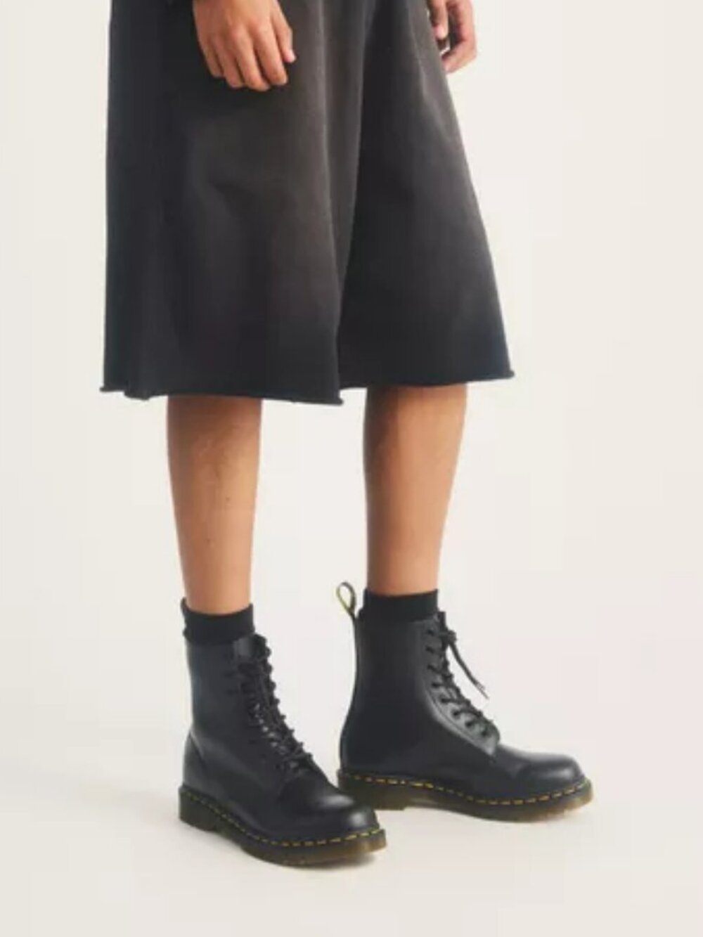 Dr. Martens 1460 Smooth Leather Lace Up Boots - Color: Black - Size: Women 9